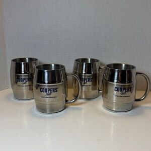 (4) Stainless Steel Barrel Double Wall Insulated Cooper’s Craft Mugs 14oz